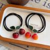 Elegant Cherry Design Hair Tie: Sweet, Versatile, and Durable Ponytail Holder for Girls