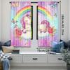 Set Of 2 Unicorn Curtain Rainbow Butterfly Suitable Living Room Bedroom Kitchen Bathroom For Great Made Polyester
