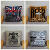 Home Decor Rock Music Print Pillowcases Bedroom Cushion Covers