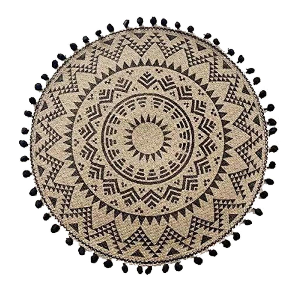 Sottopiatti Rotondi in Juta Naturale con Motivo Floreale Ecologico Vintage Decorazione da Pranzo per Uso Domestico