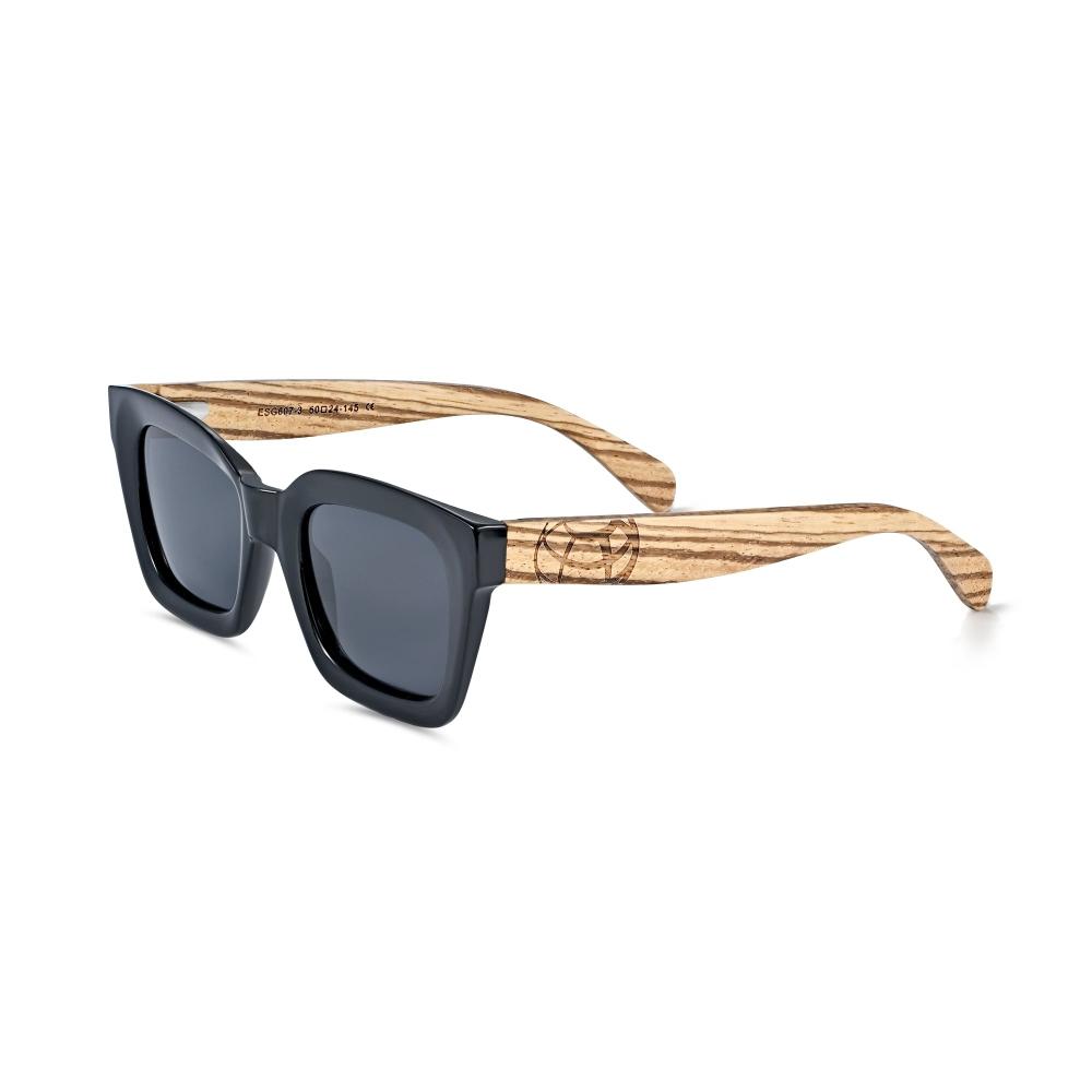 Earth Wood Antalya Polarized Sunglasses Zebra Grey