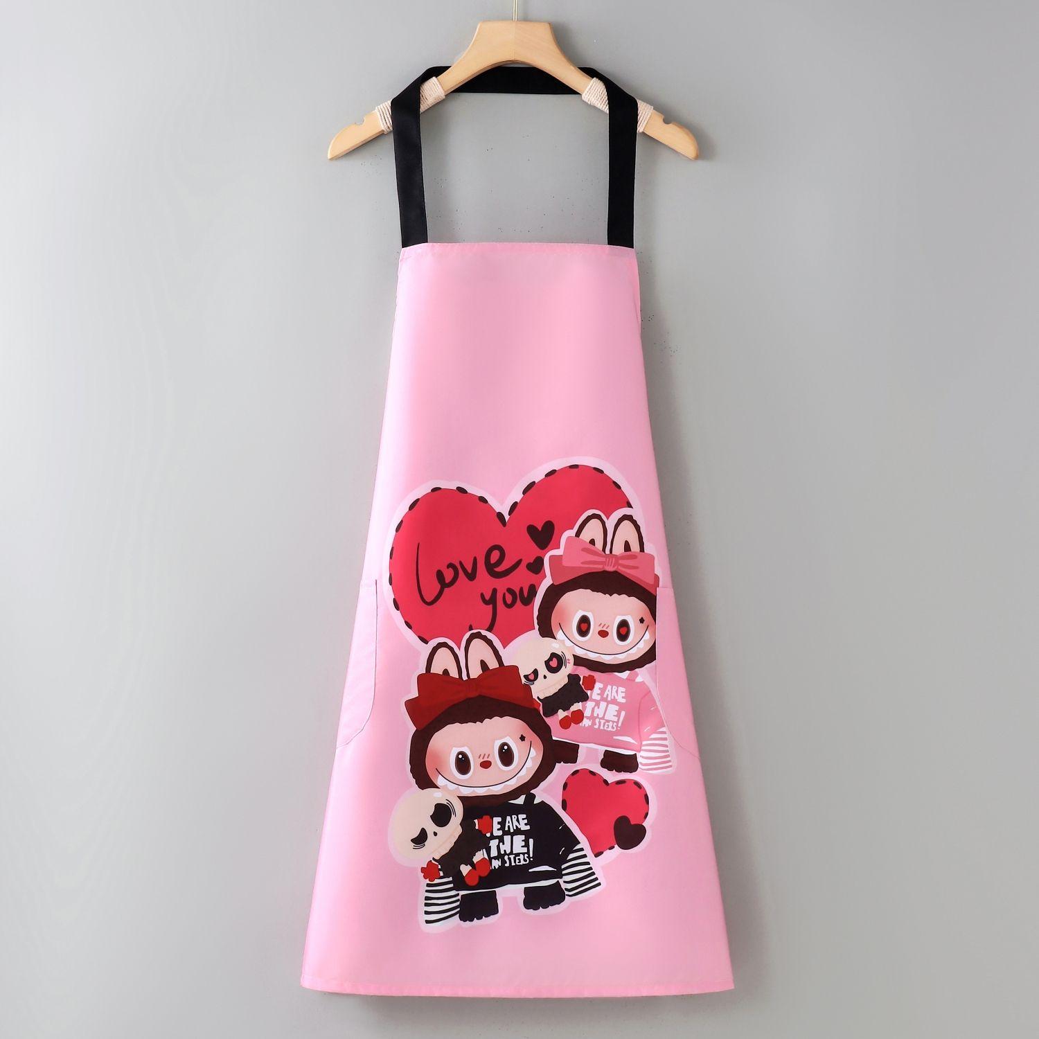 

Labubu Patterned Apron Waterproof and Oil-proof Summer Work Clothes, Cooking and Kitchen Household Aprons