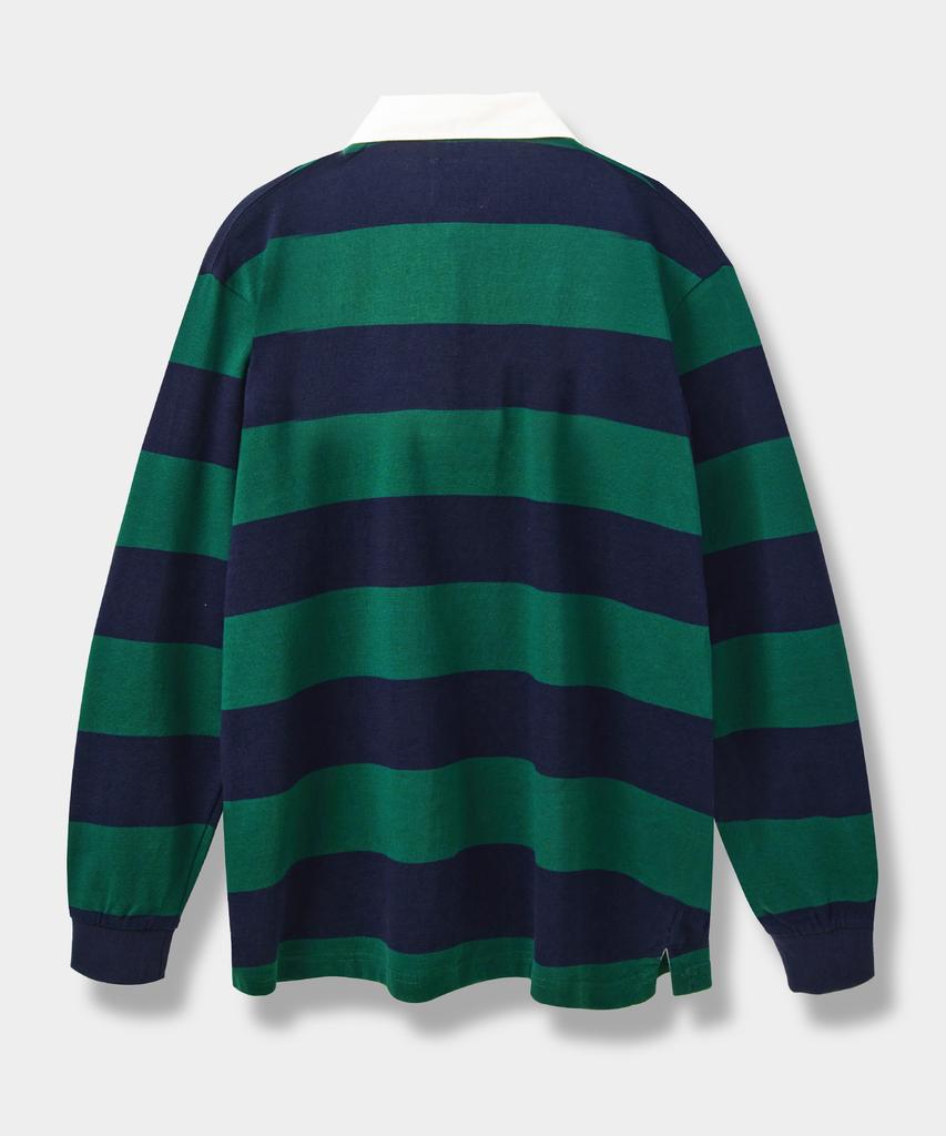 Dimiteulibeullaeg Asi Striped Rugby Sweatshirt Green/Navy