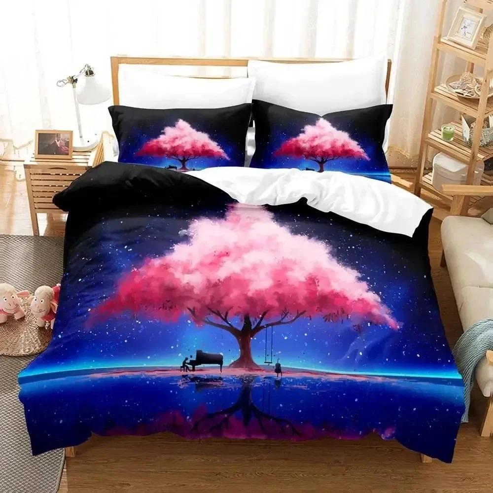 Anime Your Lie in April Bedding Set Duvet Cover Bed Set Quilt Cover Pillowcase Comforter king Queen Size Boys Adult Bedding Set