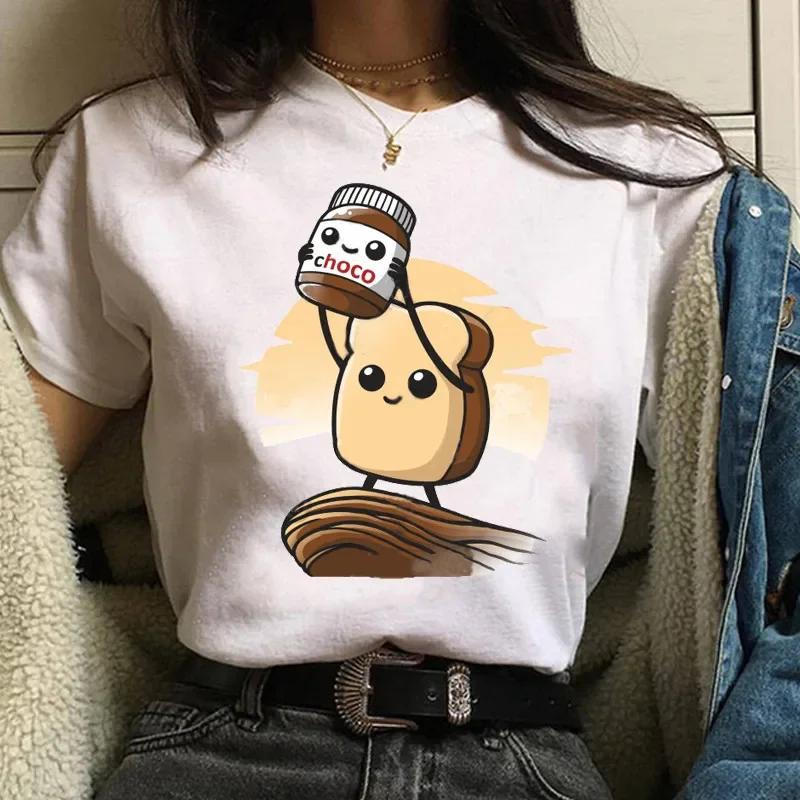 90s Nutella Print Graphic Womens Tshirt Fashionable Harajuku Tshirt Cute Cartoon Tshirt Korean Style Womens Cute Tshirt