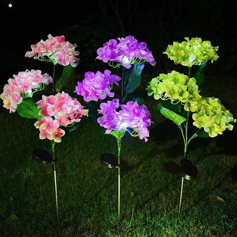 3/1Head LED Solar Simulation Sunflower Lights Garden Yard Lawn Night Lights Landscape Lamp Home Decoration Flower Light