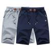 Mens Casual Summer Sports Jogger Drawstring Shorts Plus Size Solid Color Zipper Pocket Pants Cotton Beach Short Pants