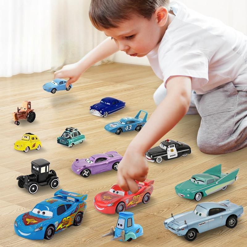 Cars  Pixar Cars Lightning McQueen Mater Jackson Storm The King Mater 1:55 Metal Alloy Car Toy Model Toys Children Gifts