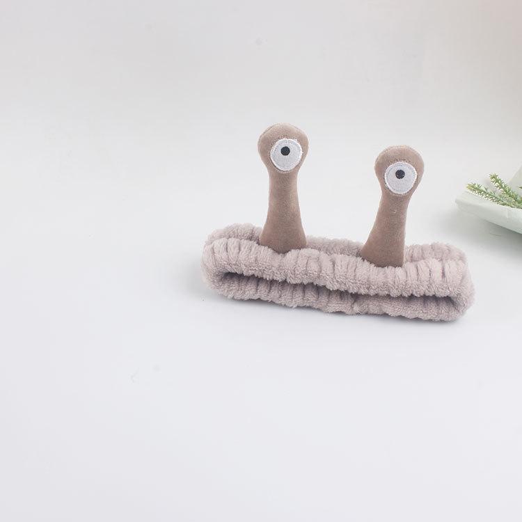 Korean Cute Snail Plush Headband - Creative Cartoon Hair Tie for Face Washing