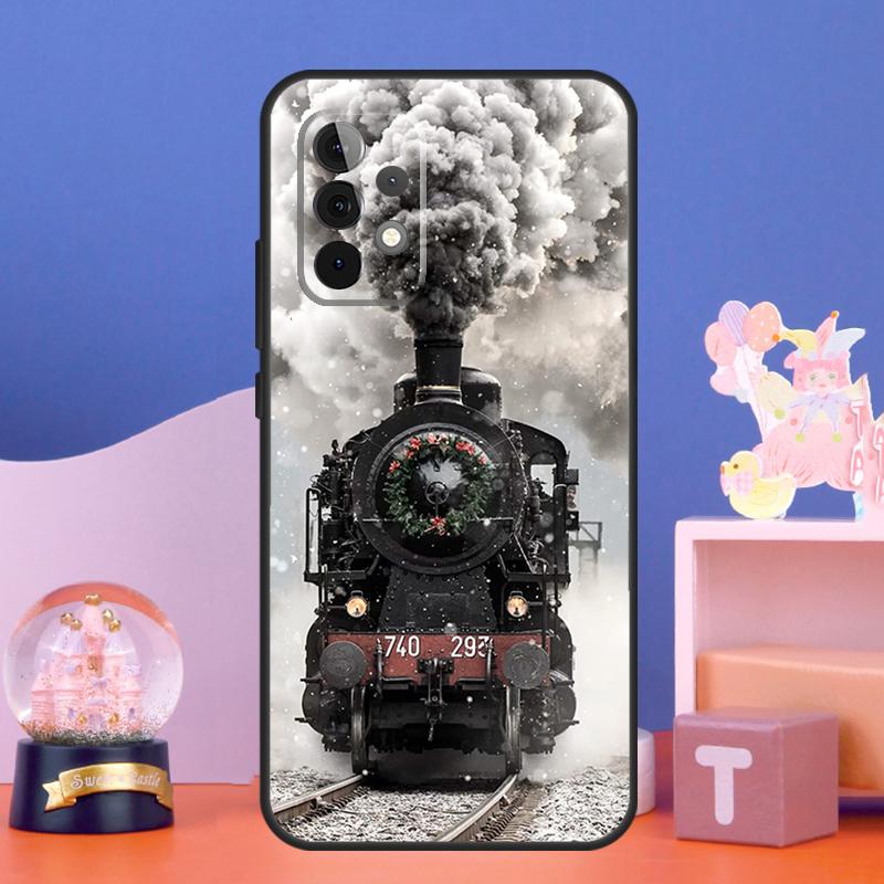 Train Steam Engine Case For Samsung Galaxy A54 A34 A14 A15 A35 A55 A16 A26 A36 A56 A52 A12 A32 A13 A33 A53 A17