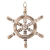 Tomo Corporation Wooden Ship Wheel Wall Decor Decorative Marine Steering Wheel Nautical Coastal Hanging Ornament 25cm