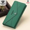 Humerpaul The First Layer of Cowhide Ladies Clutch, Large-capacity RFID Anti-theft Swipe Multi-card Wallet with Photo Window