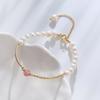 Natural Pearl Bracelet Natural Strawberry Crystal Splicing Bracelet Bangles Women Fashion Jewelry accessories Gift