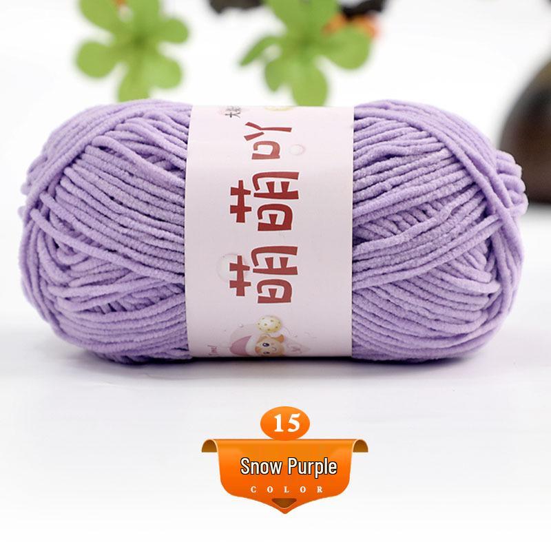 Medium Thick Chenille Yarn for Handmade Crochet Bags & Dolls