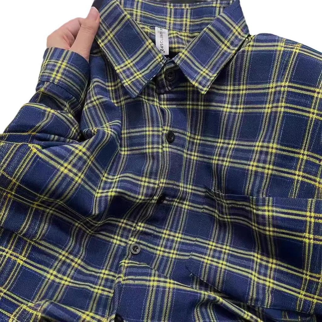Plaid Women's Loose Shirt Jacket, Spring/Autumn Long-Sleeve Korean Style