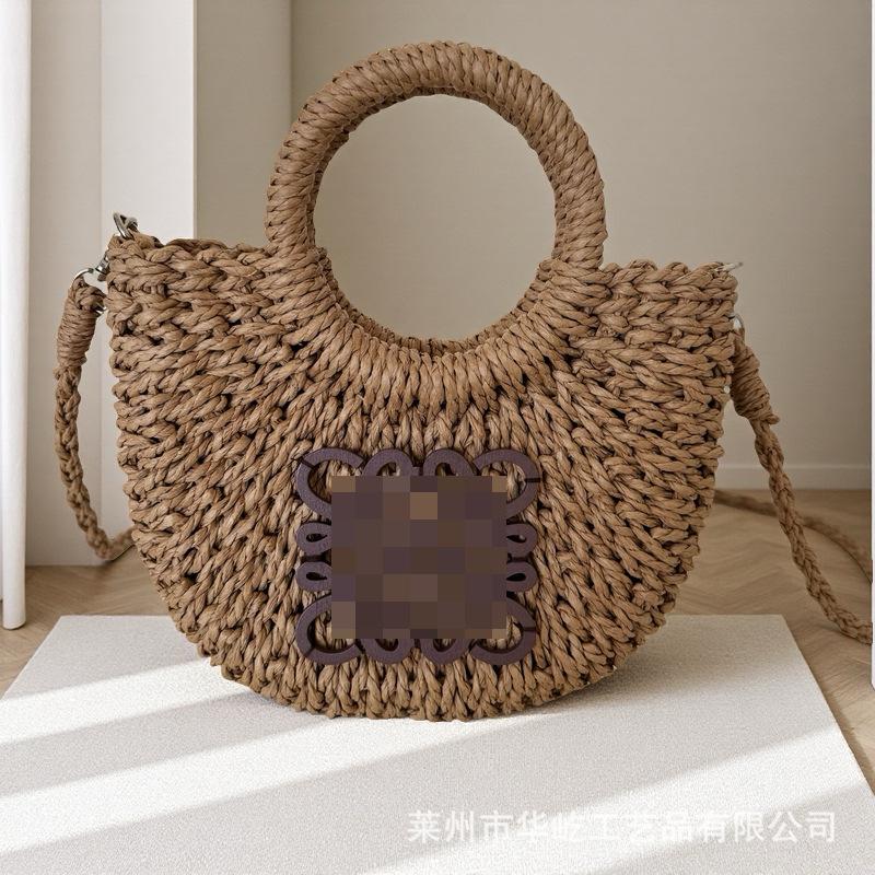 

Соломенная сумка-корзина для овощей, плетеная пляжная сумка для отдыха на море, сумка высокого класса, женская новая сумка-мессенджер 2025 23*7*27