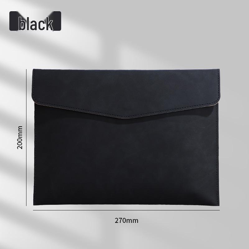 Thickened Waterproof A4 Leather File Folder with Snap Button