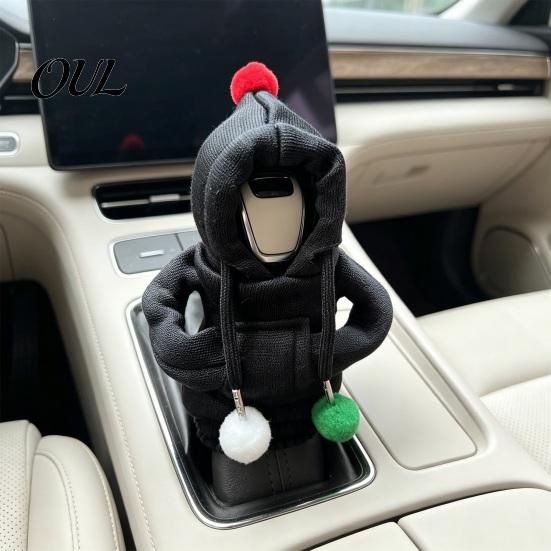 Araba İç Mekan Kişilik Yükseltme Vites Kolu Kapüşon Kılıfı, Araba İçin Komik Düğme Kapağı, Sweatshirt Vites Kolu Sapı Koruyucu Manuel ve Otomatik