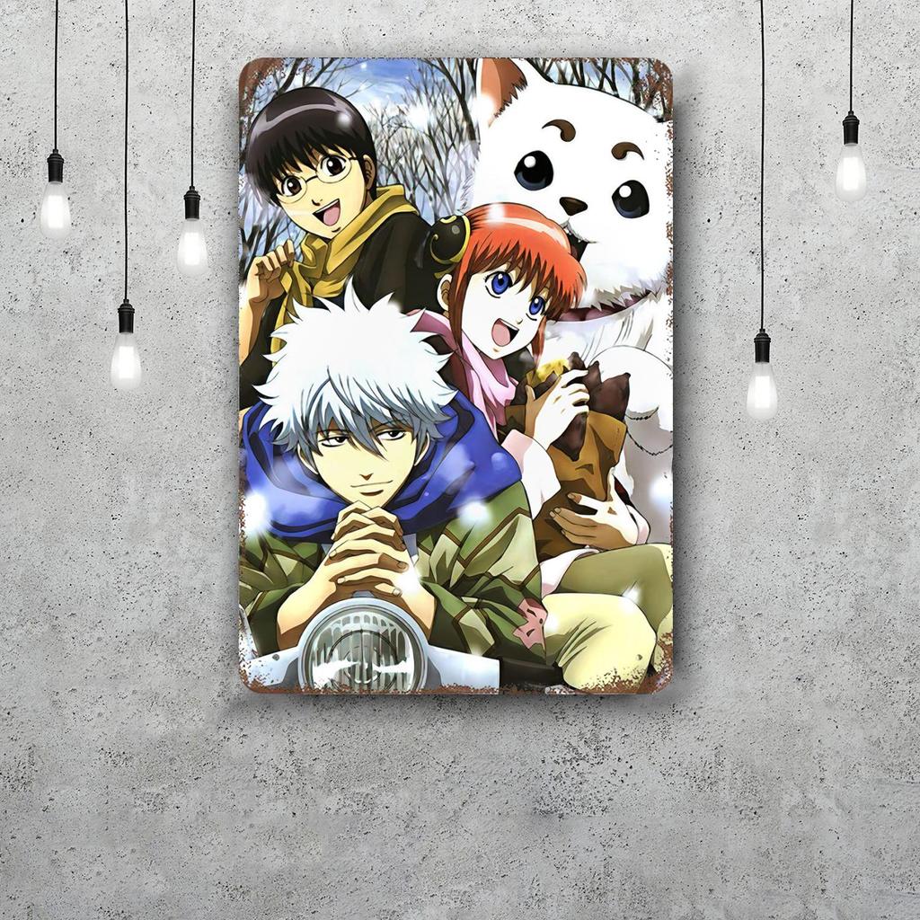 Classic Japanese Anime Art Gintama Funny Bar Metal Sign Retro Plaque Vintage Sign Alcohol Drinker Pub Club Kitchen