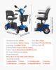4-Wheel Folding Mobility Scooter for Adults & Seniors, Electric Mobility Scooter with 25KM Long Range, All Terrain Travel Wheelchair with Anti-slip