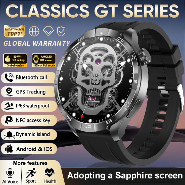 2026 Smart Watch Always Display AMOLED NFC Bluetooth Call GPS Trajectory Waterproof 1.85" AMOLED HD Health Sport Smartwatch Men for Android IOS