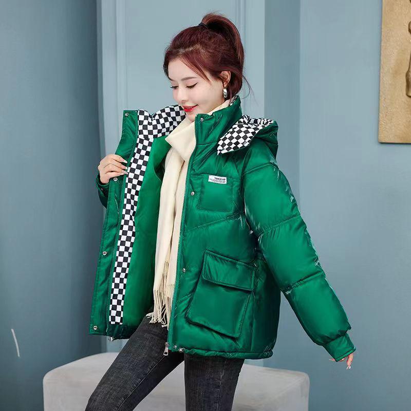 2024 Damen Lockerer Kapuzen-Kurzmantel mit Baumwollfüllung - Koreanischer Stil Wintermantel