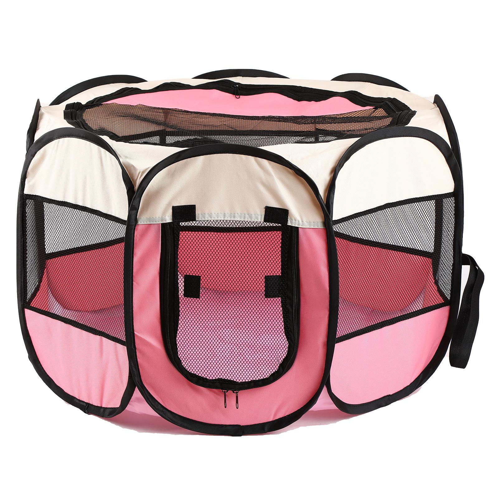 

9 цветов портативный складной манеж для собак и кошек, палатка для упражнений для собак, игры на открытом воздухе, собаки, кошки, гнездо, дом, клетка для собаки, бассейн, лестница для собак L 114cmx114cmx58cm розовый