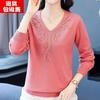 Autumn/winter Women's Knitwear Plus-size Sweaters Loose Pullover Knited Sweater V Neck Jumper