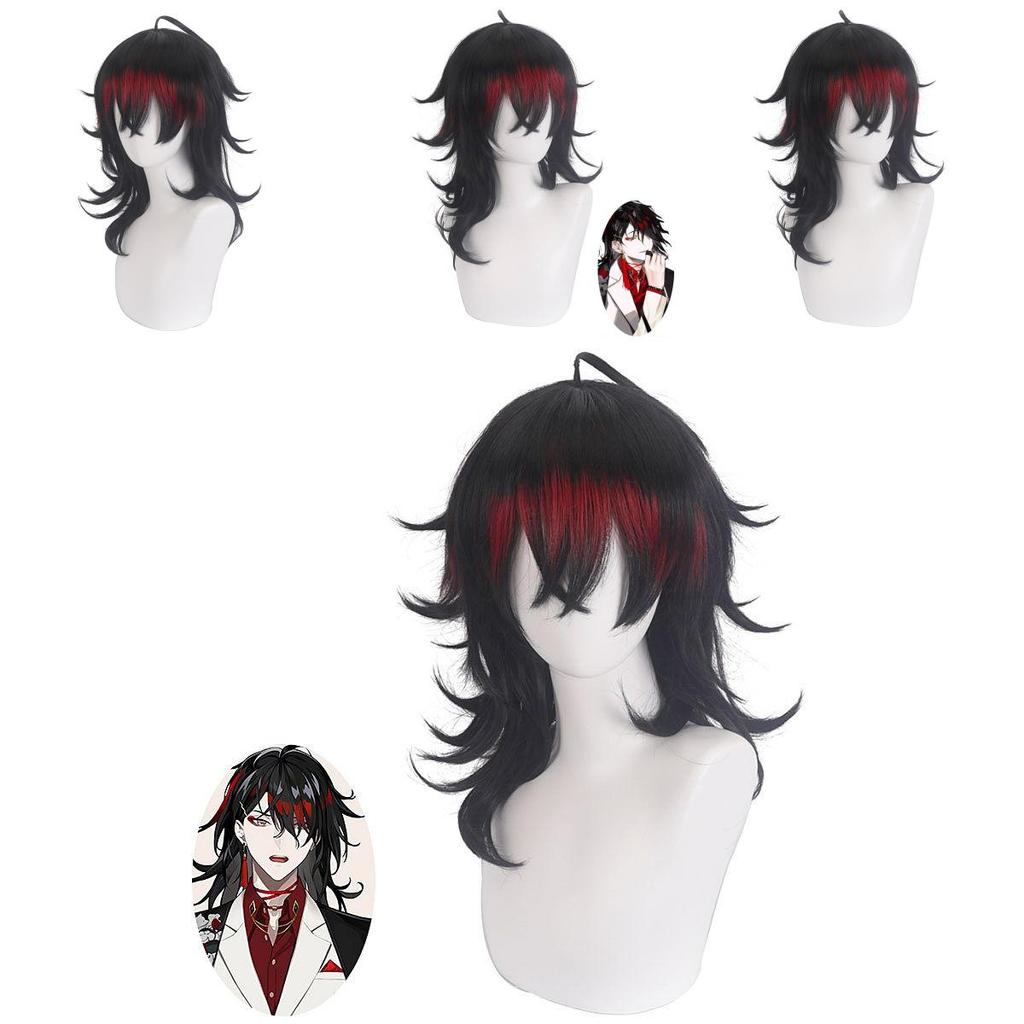 Vox Akuma Cosplay Wig Long Black Hair With Stunning Gradient Red Highlights