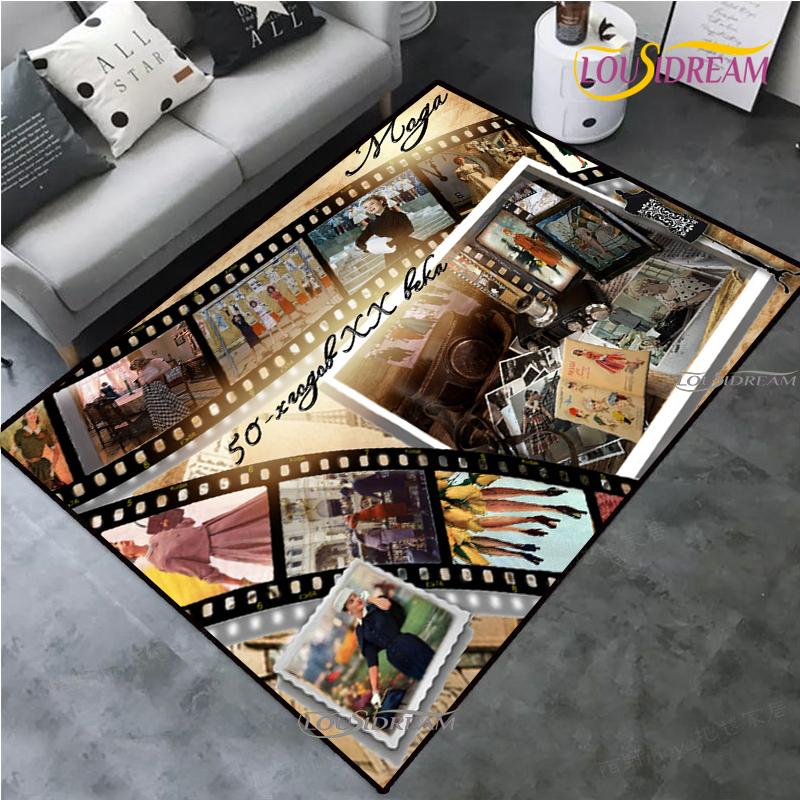 Movie Night Clapboard Area Rug Home Theater Film Art Rugs Cinema Carpet Non-Slip Home Decoration for Bedroom Living Playing Room