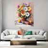 Klassische Retro Blumen Ölgemälde Nordisch Schöne Blumen Wandkunst Poster Leinwanddruck Flurbild Zimmer Heimdekor