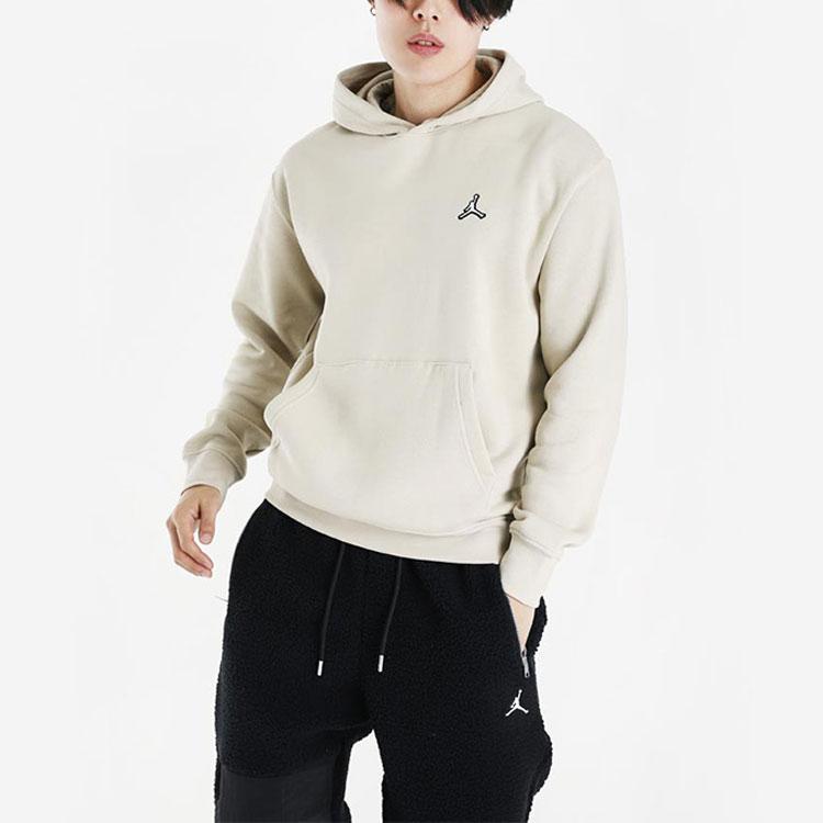 Jordan Solid Color Logo Print Hoodie Men Tops Apricot DQ7467-206