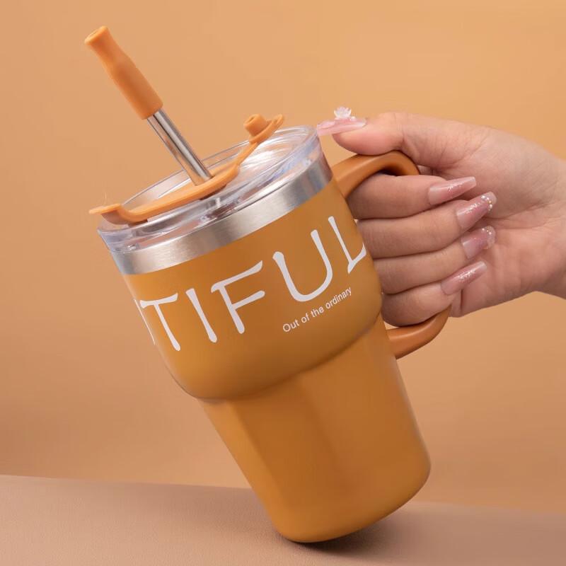 Shuixi Insulated Coffee & Travel Mug with Straw and Lid