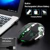 Bezprzewodowa mysz do gier X8 z możliwością ładowania, cicha, podświetlana diodami LED, USB, 1800 DPI, optyczna, ergonomiczna mysz do gier