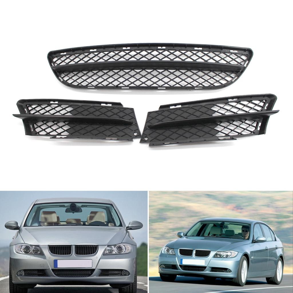 Replacement Front Bumper Lower Center Grille Fog Lamp Grill for E90 2006-2008 Pre-LCI