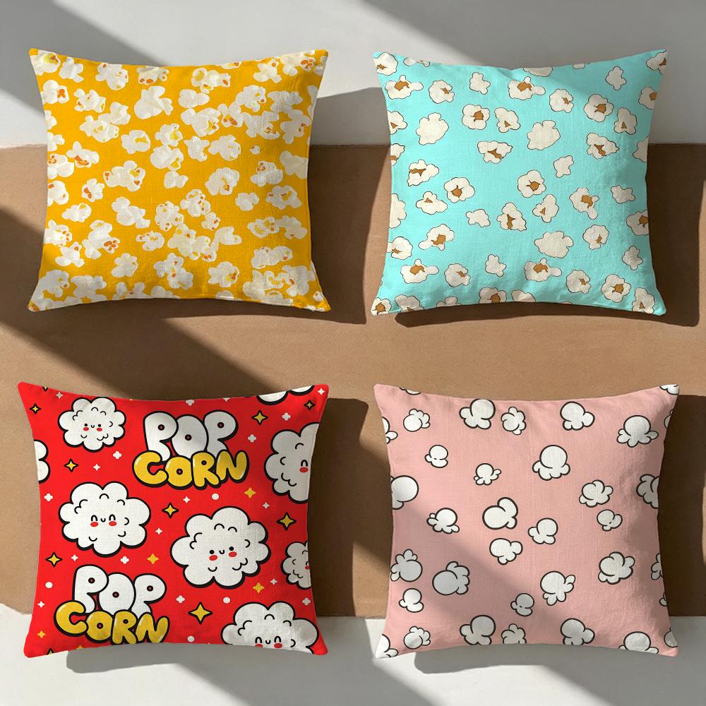 Food Popcorn Cushion Cover Pillow Cover Nordic Minimalist Throw Doublesided Print Cushion Case For Sofa Bedroom Decor