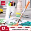 Deli Soft-Tip Liquid Acrylic Marker Set