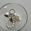 Fashion Sweet Fluffy Plush Bear Keychain Bag Accessories Heart Keyring Pearl Bowknot Doll Pendant Couples Keychain Gifts