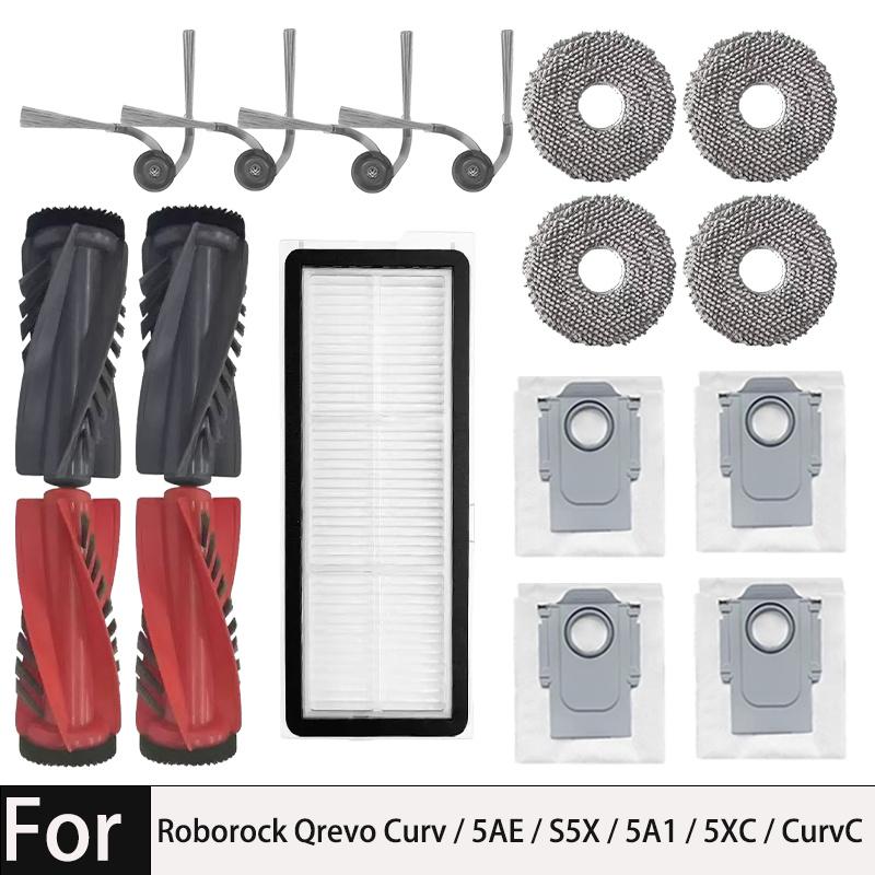 Saugroboter Für Roborock Qrevo Edge / EdgeC / Edge S5A 5V1 Staubsaugerteile Hauptbürste Seitenbürste Hepa-Filter Mopptuch D
