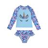 2-teiliges Kinder-Badeanzug-Set für Mädchen mit Fischschuppen-Aufdruck, Strand-Outfits, Tops und Slips mit Cartoon-Pferd-Aufdruck, Strandbadebekleidung, Badeanzüge