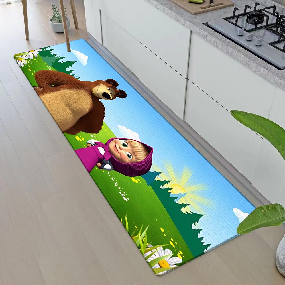 Entrance Front Door Doormat M-Masha And The B-Bears Non-slip Kitchen Rug Living Room Rugs Balcony Bathroom Foot Mat Floor Mats