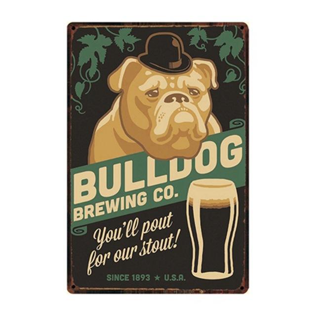 Dog Rules Bulldog Boxer Beagle Great Dane Metal Signs Lovely Tin Poster Home Decor Pub Bar Garden Wall Art Iron Tin Painting
