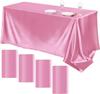 4 Packs Satin Tablecloth Overlay Table Cover Rectangle Bright Smooth Fabric Table Decoration for Wedding Banquet Party Events
