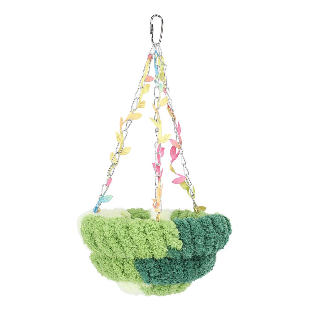 Bird Nest Bed Warm Cozy Soft Plush Enhanced Comfort Cute Look Parrot Breeding Nest Hanging Swing for Home Indoor