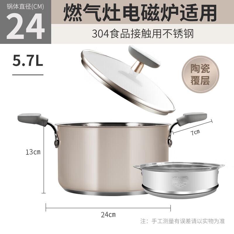 Supor 304 Stainless Steel Soup Pot Milk Pan 24cm