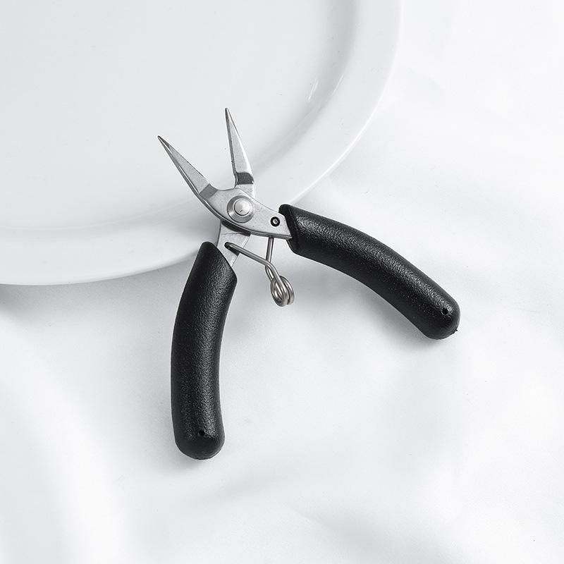 Handmade Black Stainless Steel Pointed Nose Mini Pliers for DIY Jewelry