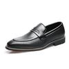 Fashion Men's Formal Leather Shoes British Style Oxford Loafers Pointe Toe Breathable Business Dress Wedding Office Casual Shoes