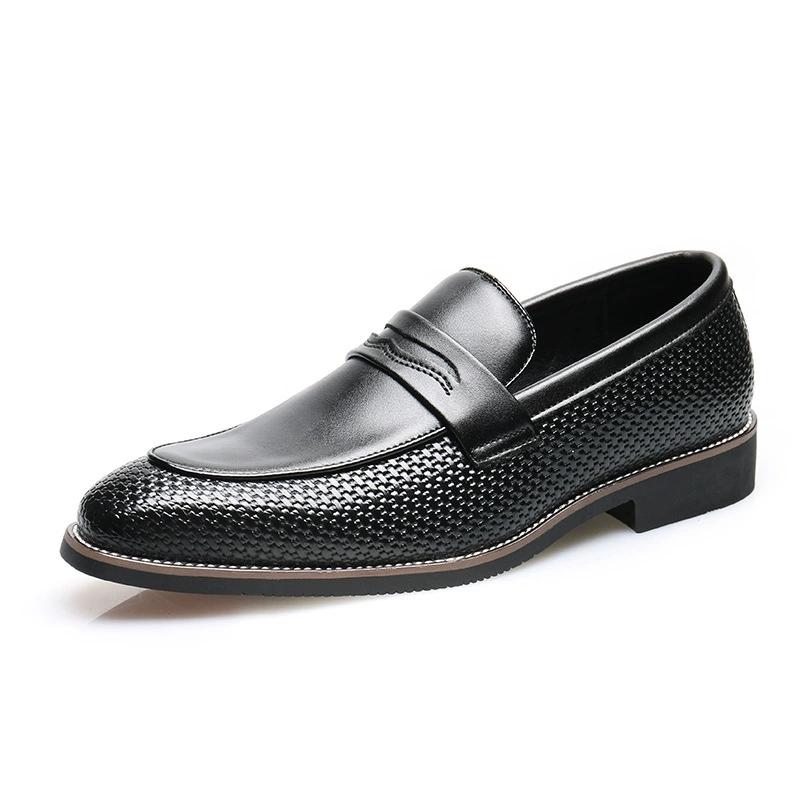 Fashion Men's Formal Leather Shoes British Style Oxford Loafers Pointe Toe Breathable Business Dress Wedding Office Casual Shoes