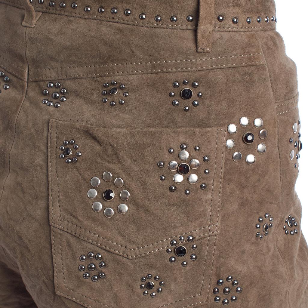 Suede Shorts with Metal Appliqués RWBS00020 for Women
