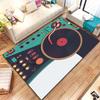 Music Vinyl Disc Player Pattern Rug Carpet for Bedroom Living Room Kitchen Bathroom Floor Mat Home Decor Non-Slip Floor Pad Rug